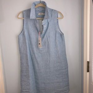 Vineyard vines fine stripe linen shirt dress (new)